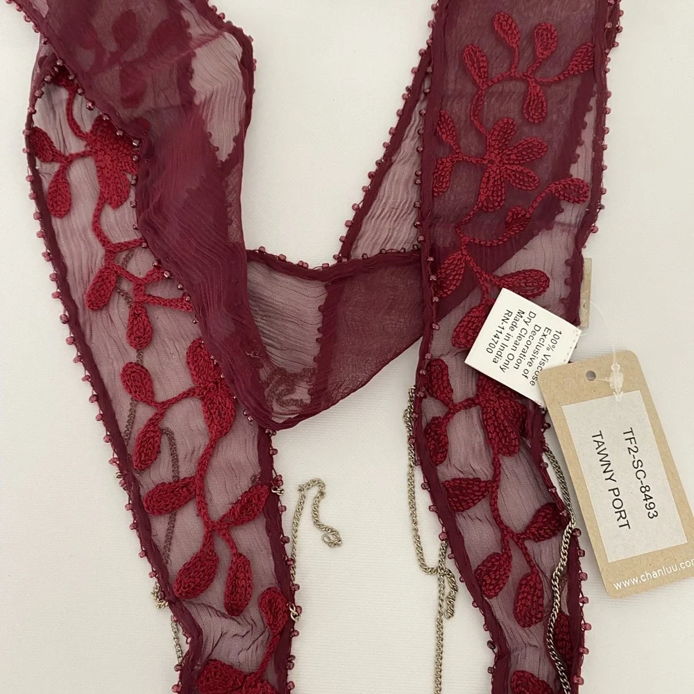 Chan Luu Tawny Port Skinny Scarf